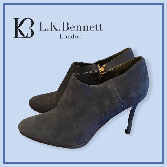 L.K. Bennett London Suede Ankle Booties 36 5.5 - Picture 1 of 4